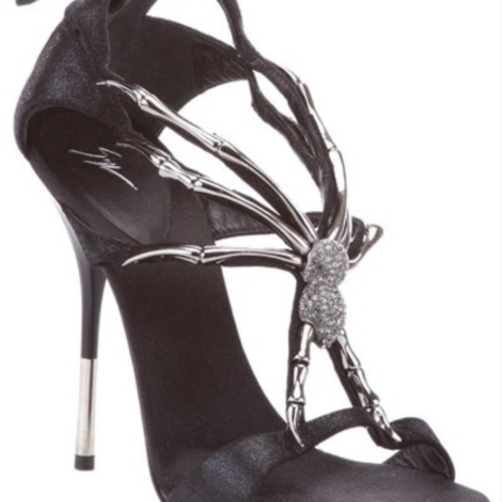 Giuseppe Zanotti Black Spider Heels EU 40.5 US Size 10.5 - Picture 3 of 13